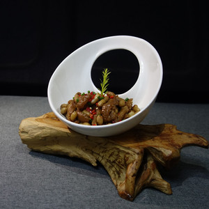 创意酒店陶瓷凉菜碗意境餐具用品时尚会所特色个性异形沙拉碗中式