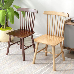 实木餐椅北欧温莎椅家用靠背椅现代简约书桌椅餐厅咖啡店原木椅子