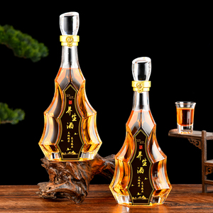 00甜甜妮99淘宝高档一斤装玻璃泡酒瓶1斤装药酒瓶空酒瓶包装人参