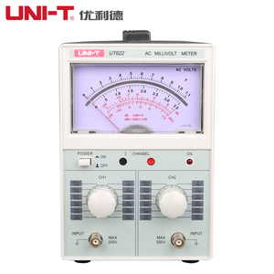 优利德UT621/UT622双通道高精度数字交流毫伏表 双指针电压表频响