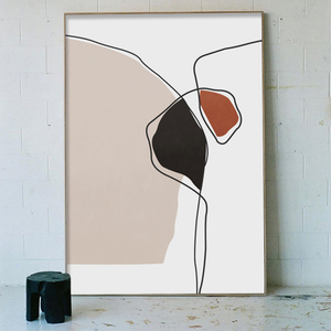 莫兰迪色块极简艺术抽象线条装饰画沙发背景墙巨大幅玄关落地挂画