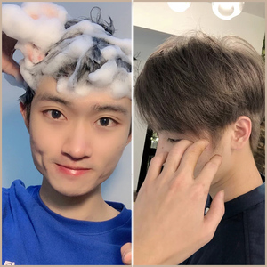 2021流行黑茶色泡泡染发剂自己在家染头发膏自然黑男士生专用颜色