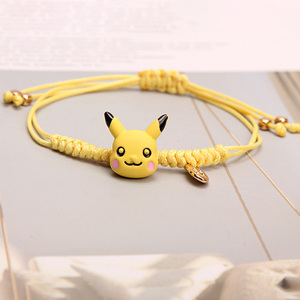 手工编织红绳手链女韩版可爱卡通皮卡丘手链学生闺蜜简约手环礼物