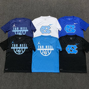 ncaa北卡大学篮球训练服速干短袖t恤运动热身投篮健身美式出场服