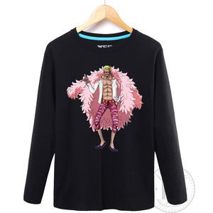 one piece海贼王航海王唐吉诃德多弗朗明哥长袖t恤春秋季衣服定制
