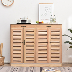 百叶门鞋柜透气门厅柜家用门口楼道外入户进门玄关大容量实木鞋橱