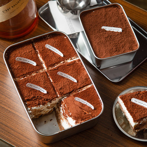 提拉米苏不锈钢模具蛋糕小烤盘用糕点烘焙长方形家用烘培工具托盘