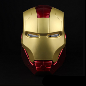 1比1可穿戴钢铁头盔侠眼睛发光面具开合盔甲头套儿童玩具模型礼物