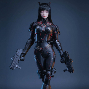 1/6超神学院之雄兵连可动女兵人盔甲苏小狸尾巴包胶素体手办模型