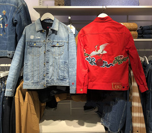 lee中国风云鹤刺绣牛仔夹克外套男lmt001645100194-80y000-a00510