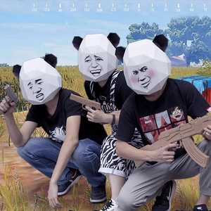 表情包手工diy学友面具头套3d折纸搞怪创意卡通礼品自带笑点