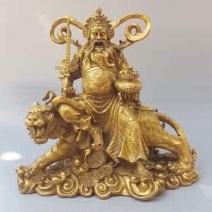 开光纯铜赵公明财神摆件 大号骑虎武财神爷佛像神像店铺招财开业