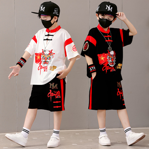 六一儿童节汉服男童民族服装夏表演出服国潮小孩街舞中国风唐服装