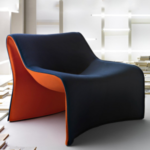 m型布休闲椅北欧设计师玻璃钢时尚家具简约现代网红懒人沙发椅子