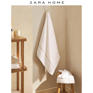 zara home 刺绣镶边棉质毛巾洗脸面巾酒店浴室浴巾 47545013710