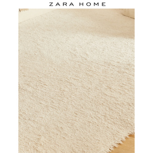 zara home 米色纹理素色地毯卧室床边毯客厅毯子垫子