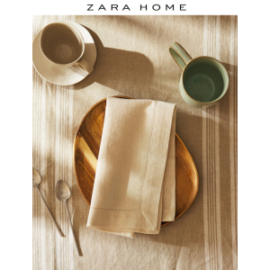 zara home 花边缝线纯色家用餐厅西餐餐巾2件套 47222022712