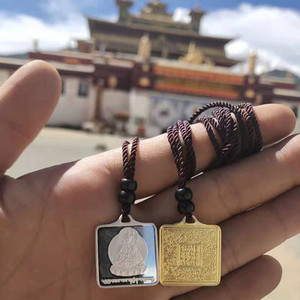 西藏桑耶寺莲师降魔宝印s925纯银护身符 莲花生大士加持法印 印章
