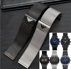 代用阿玛尼表带钢带男飞行员表链ar11104 11201 11105 1979 1970