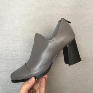 凤飞飞女鞋2021春季新款真皮高跟粗跟深口单鞋断码清仓特价36 37