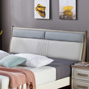 板式床头简约现代新款实木床头板软包床靠背落地单买双人1.8米2米