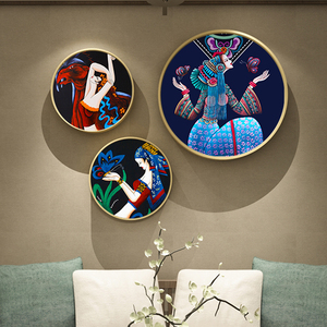 民族风装饰画云南少女少数民族墙壁画个性创意餐馆饭店火锅店挂画