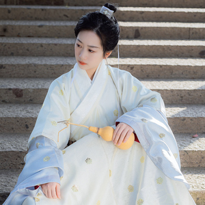 上雅工坊小金花汉服道袍明制汉服女全套春夏 明制道袍褡护 可定制