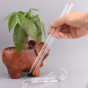 包邮水晶玻璃筷子汤勺耐热家用防霉餐具高档酒店商用单人送礼