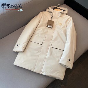 burberry/巴宝莉 20fw新款 战马中长款连帽羽绒服男外套女