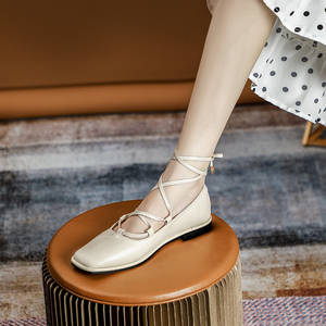 绑带平底鞋女41