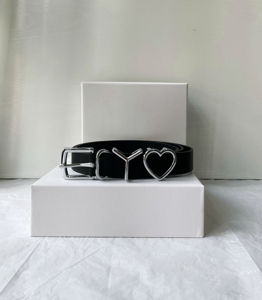 现货 yproject 爱心扣 均码2.5宽 牛皮中性款腰带皮带 杨幂同款