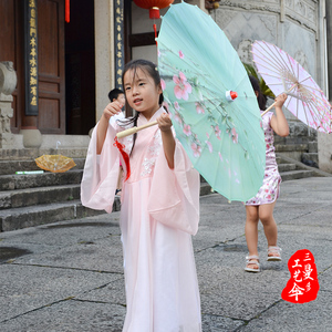 儿童油纸伞古风舞蹈伞演出伞玩具迷你小伞幼儿园装饰伞DIY流苏伞