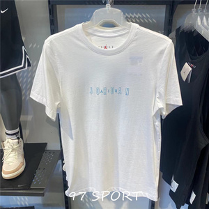 nike耐克新款男子鞋子印花纯棉透气运动休闲aj短袖t恤 dx9580-100