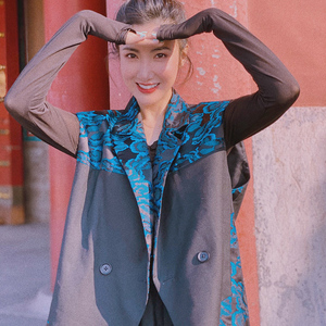 scc小壁虎深圳壁虎服饰华族经典复古民族风黑蓝唐装