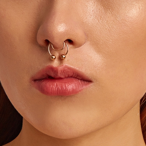 鼻环免打孔假鼻饰身体穿刺无孔鼻夹新款鼻中隔假马蹄环假鹿角鼻钉