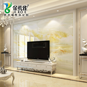 电视背景墙瓷砖岩板大板微晶石客厅仿大理石瓷砖影视墙砖边框造型