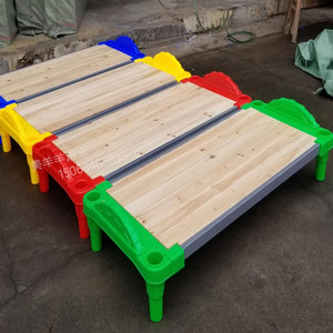 幼儿园专用床家用儿童午睡床塑料木板组合床卡通叠叠床宝宝托管床