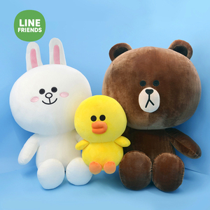 Line Friends 正版布朗熊可妮公仔女熊大布娃娃抱枕小熊毛绒玩具