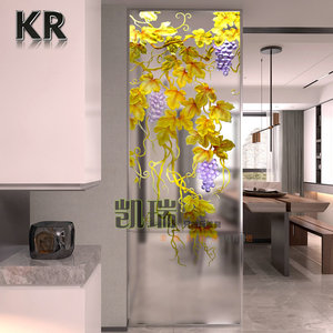 玄关玻璃雕花钢化定做