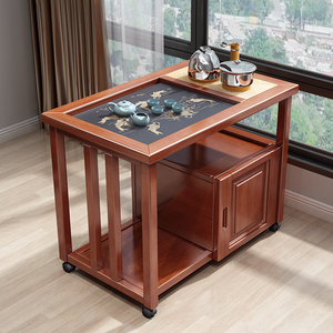 移动茶车小茶桌阳台茶桌椅组合茶水柜功夫小茶几迷你实木茶台高端