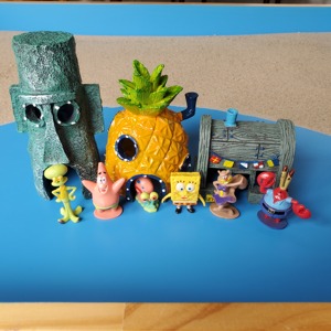 健硕心理沙游玩具摆件童话动漫人物海绵宝宝章鱼哥蟹堡王沙盘沙具