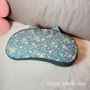 猫肚枕猫耳朵荞麦枕护颈椎专用枕头枕芯套老粗布纯棉小碎花草枕套