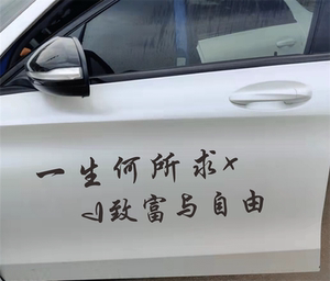 一生何所求车贴致富与自由抖音同款个性创意天窗语录励志汽车贴纸