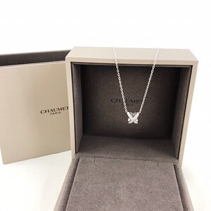 二手闲置品chaumet尚美巴黎缘系一生系列白金带钻x形项链