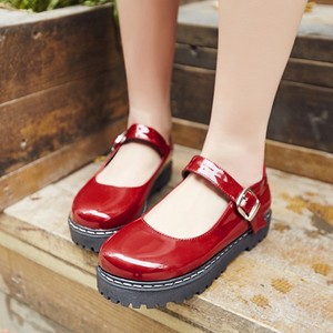 2023春季学院日系甜美萌妹洛丽塔单鞋厚底圆头漆皮学生可爱小皮鞋