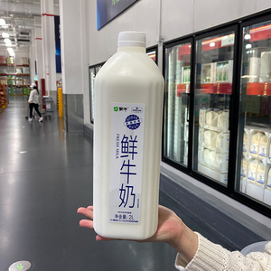 山代姆购mm超市代购蒙牛全脂巴氏杀菌乳纯鲜牛奶超大2l