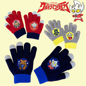 奥特曼手套儿童冬季男女童保暖卡通可爱宝宝分指毛线五指加绒薄款