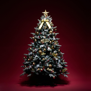1.5米PE圣诞树加密北欧1.8m白色植绒场景装饰发光环保圣诞节雪树
