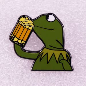 可爱的悲伤佩佩青蛙珐琅徽章卡通动物翻领别针首饰礼物给孩子朋友