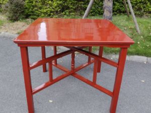 实木八仙桌仿古铁红大红胡桃色折叠拆卸正方形祭祀四方餐桌摆摊桌